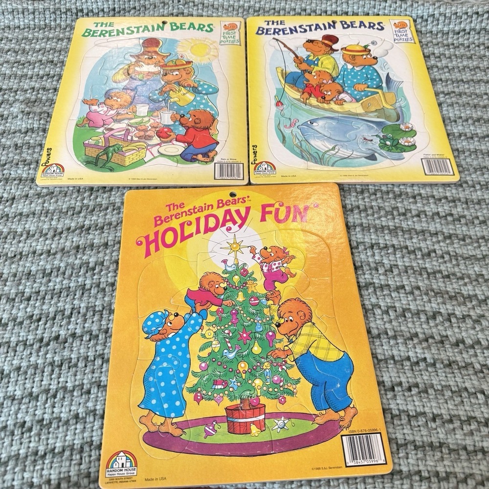 The Berenstain Bears Frame Tray Puzzle Lot‎ Of 3 Vintage 1988 Kids Random House
